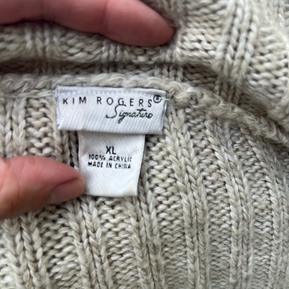 Kim Rogers XL Cozy Cream Button-Up Women's Cardigan Sweater - Picture 7 of 7